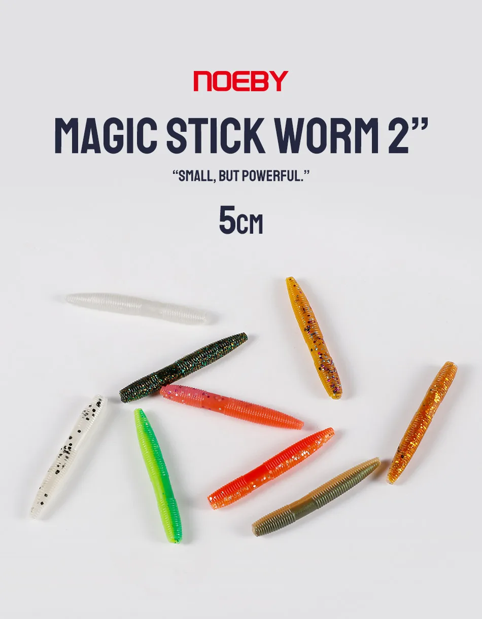 Noeby Stick Wurm 50mm 1,2g 6 stücke Silikon Wobbler Ned Rig Wacky Rig Spinner Köder Bass Finesse Hecht angeln Lockt – Detail 1