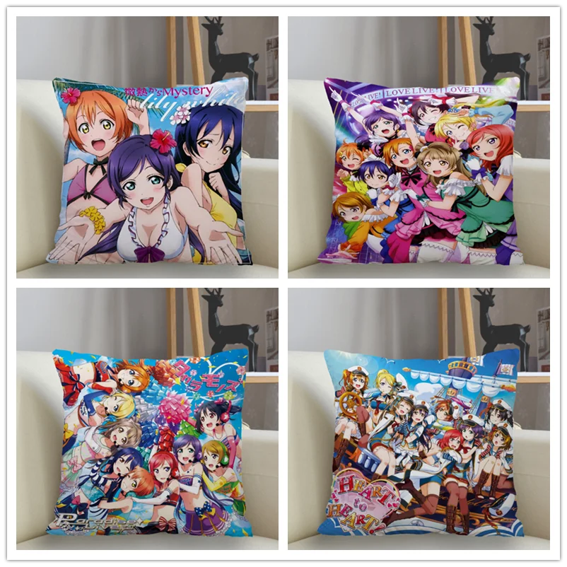 Musife Custom Love Live! School Idol Project Pillowcase Home Decoration 45*45cm Zipper Square Pillowcase Throw Pillow Cover