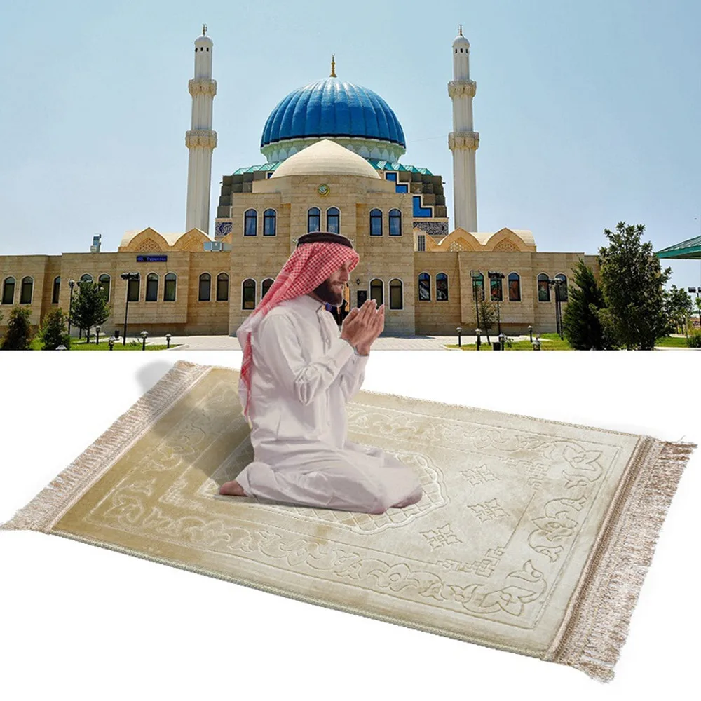 Muslim Prayer Carpets For Living Room Classical Home Soft Rug Portable Qibla Floor Mat Decorate House Anti-Slip Worship blanket