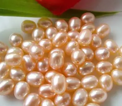 Favorite Pearl Loose Beads AAA 8-9mm Pink Freshwater Drop Pearl Half Drilled DIY Jewelry Marking For Earring Pendant Necklace