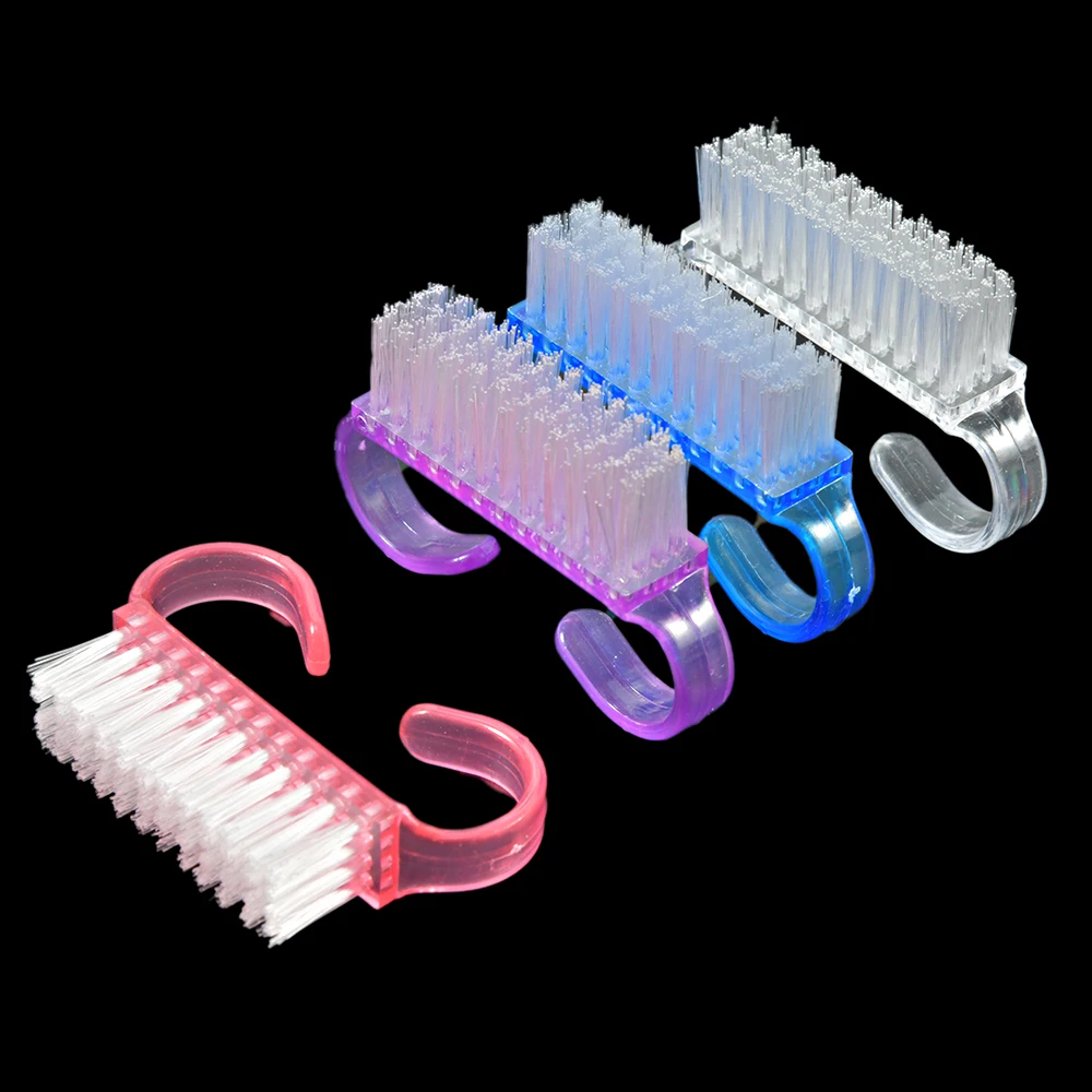 20 Pcs/Lot Acrylic Nail Brush 4 Color Nail Art Manicure Pedicure Soft Remove Dust Plastic Cleaning Nail Brush Set