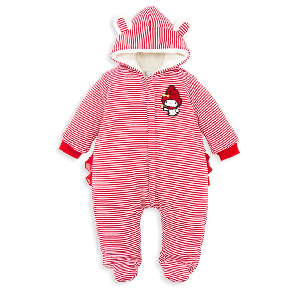 

2021 Baby Girls Romper Cottons Baby Girl Winter Clothes Baby Warm Thick Newborn Baby Jumpsuit Christmas Infant Boy Coveralls Kid