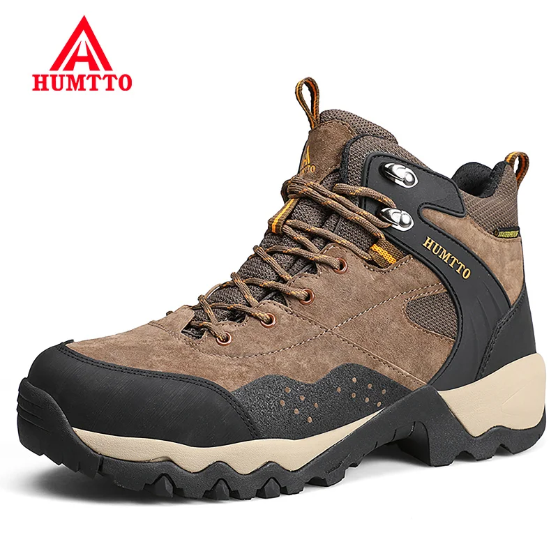 

HUMTTO Waterproof Mens Sneakers 2021 New Hiking for Men Mountain Trekking Boots Leather Climbing Sport Safety Man Tactical Shoes