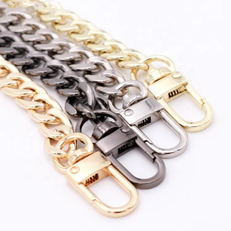 Manufacturers Guangzhou Fashion Jewelry Handbag Chain Gold Light Gold Nickel Gun Metal Chain Bag Chain Obag Handle Straps Hanger