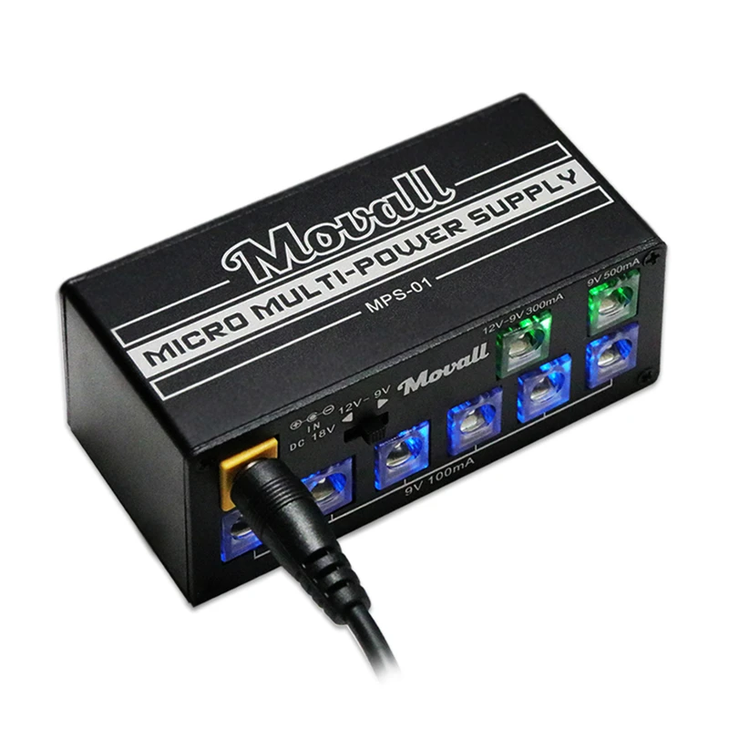 

Movall Guitar Pedal Power Supply 8 Isolated Output Anti-interference 18W Different Output Guitar Effect Power Guitar Accessories