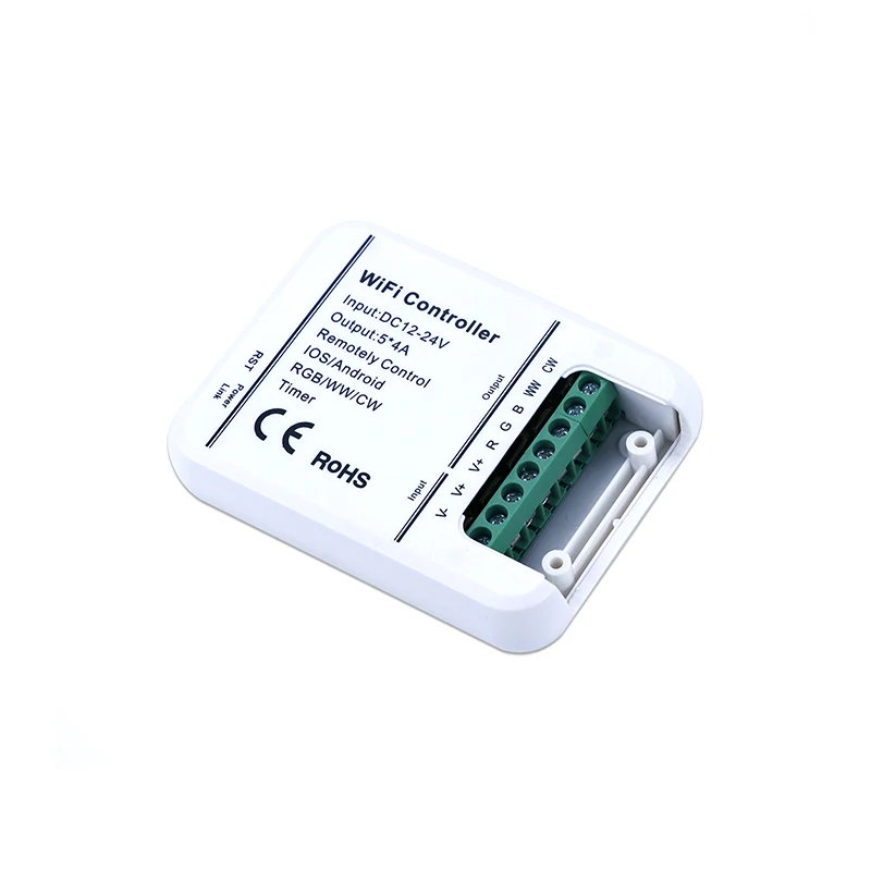 DC12-24V WiFi RGBWW LED Controller;  RGB+CCT RGBWW  Wifi Timer Controller;martphone APP Control Amazon Alexa Voice control
