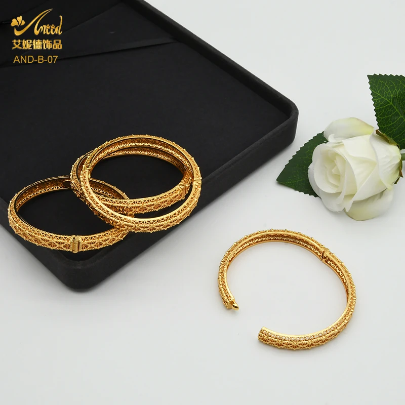 ﻿ANIID Bangles For Women Indian Jewelry Gold Color Bracelets Dubai Designer Wholesale African Brand Luxury Bracelet Moroccan