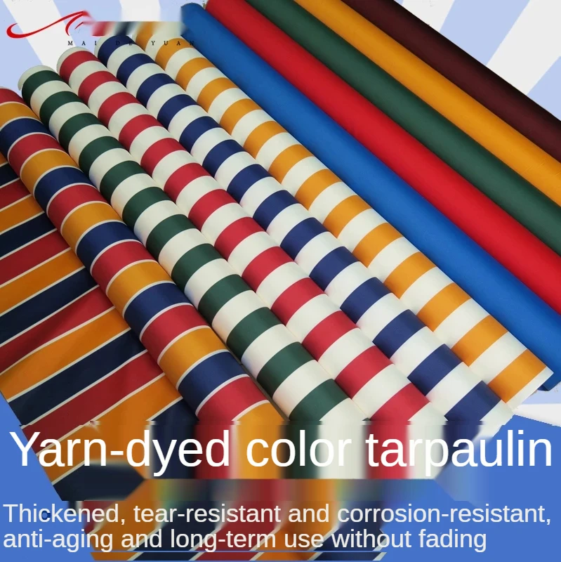 600D Oxford Outdoor Ripstop Waterproof Fabric for Tent Tarpaulin Sunscreen Thick Striped Polyester Textile Sewing By The Meter