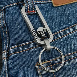 Titanium Alloy Outdoor EDC Skull Buckle Carabiner Keychain Hook Multi-functional Traveller Key Ring Clip