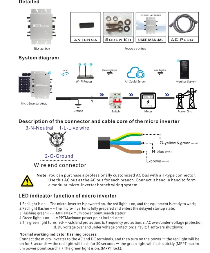 1600w hybrid power micro inversor no laço da grade solar inversor inteligente sistema de energia solar casa com internet inteligente das coisas