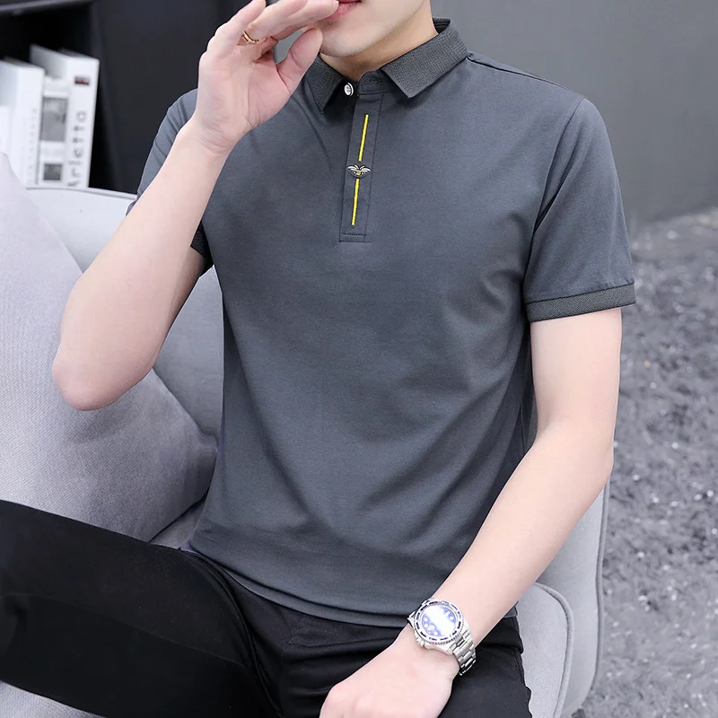 New Summer Designer Brand Polo Shirts For Men's Short Sleeve Solid Color Casual Embroidery On The Chest Tops Fashions Quality