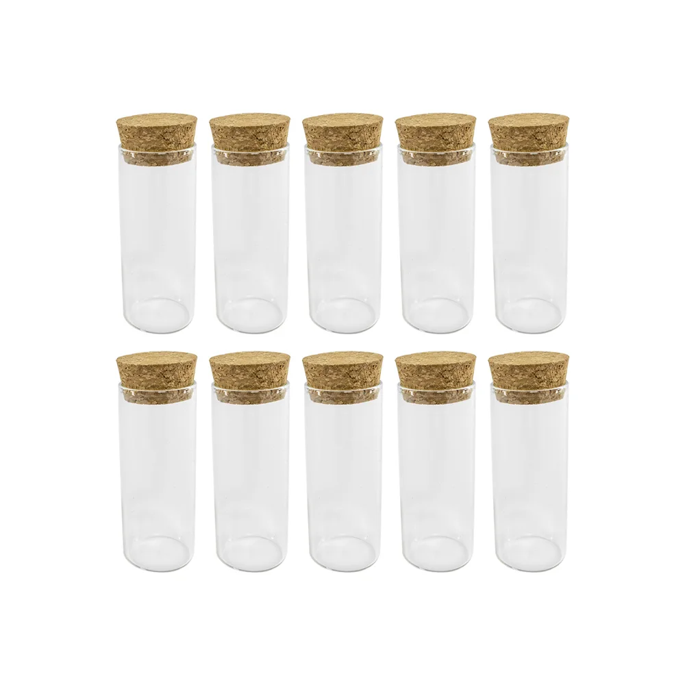 

25ml Corked Cosmetic Glass Container Empty Clear Vitreous Gifts Bottles Crafts Perfume Vials Refillable Test Tube Sub Jars 12Pcs