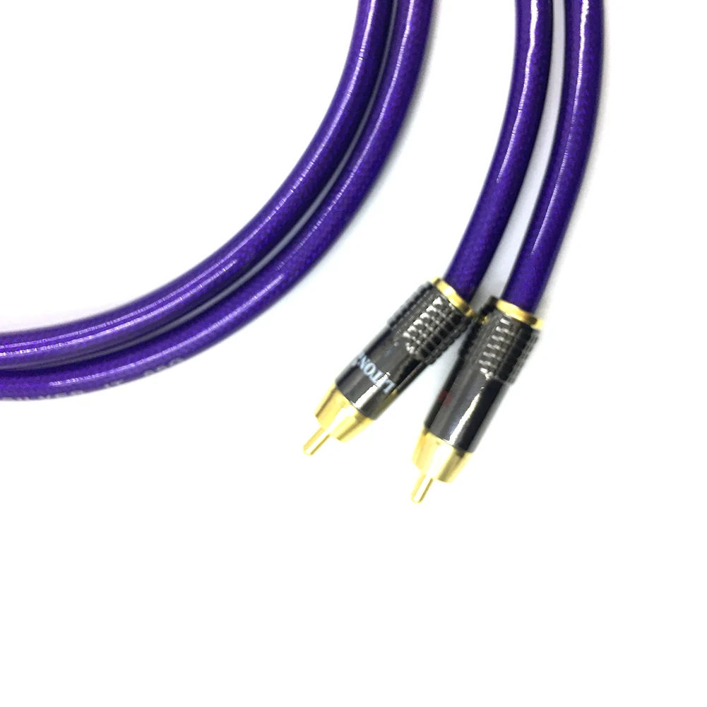 Haldane Pair HIFI Type-2 Gold Plated RCA Audio Cable 2RCA Male to Male Interconnect Audio Cable for Van Den Hul MC SILVEB-IT 65