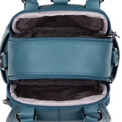 Mochila de cuero de gran capacidad para mujer, bolso de viaje con múltiples bolsillos, informal, de hombro