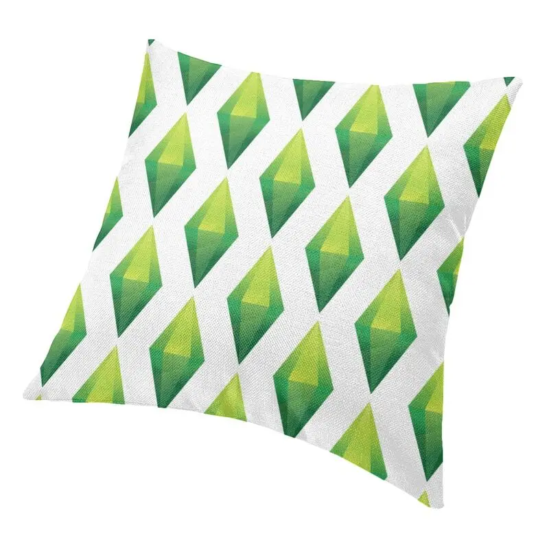 Video Game The Sims Plumbob Logo Throw Pillow Case Home Decor Cushion Cover Funny Family Life Pillowcover Polyester 3D Printed