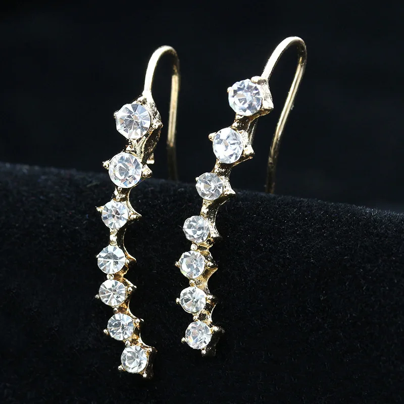 New fashion Statement Crystal Stud Earrings For Women Christmas Ear Jewelry Dazzling Cubic Zirconia Luxury Wedding Brincos 2020