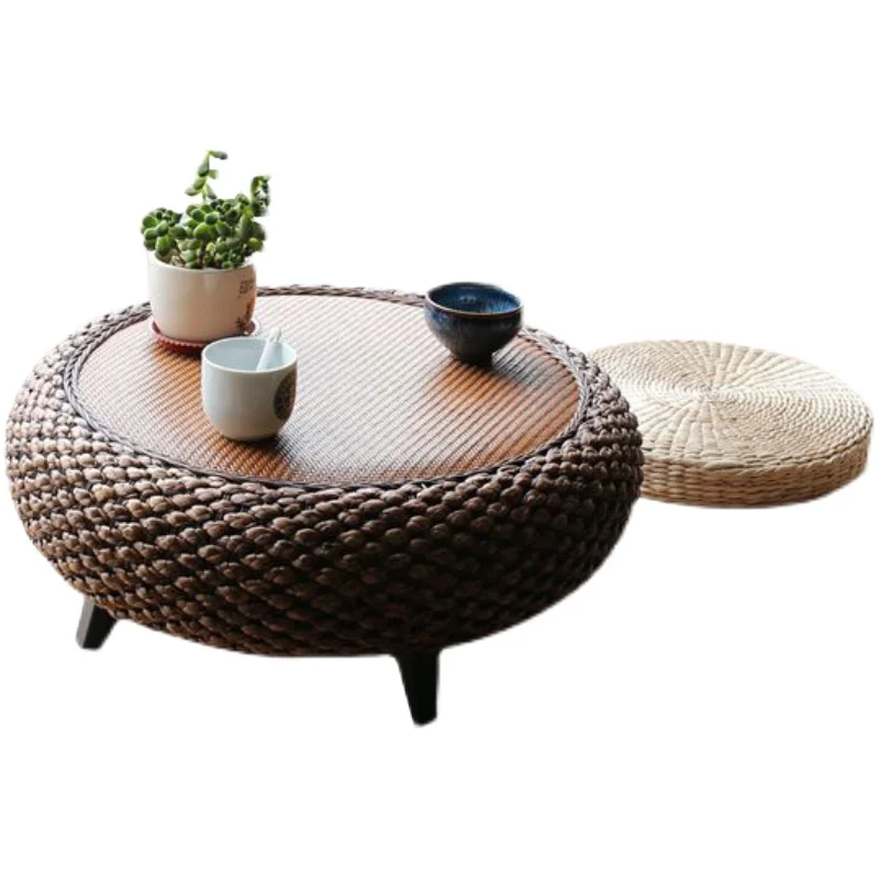 Handmade Rattan herbata kawa stół z balkonem do okna stół do nauki nauki na meble do salonu japoński stół Tatami