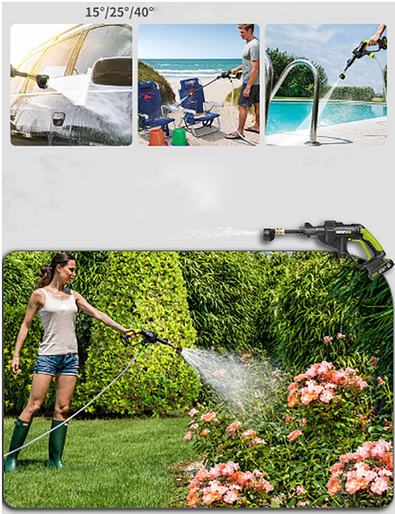 Worx WU629 Car Washer High pressure cleaner self-priming Household Portable rechargeable washing Artifact with 4.0 battery