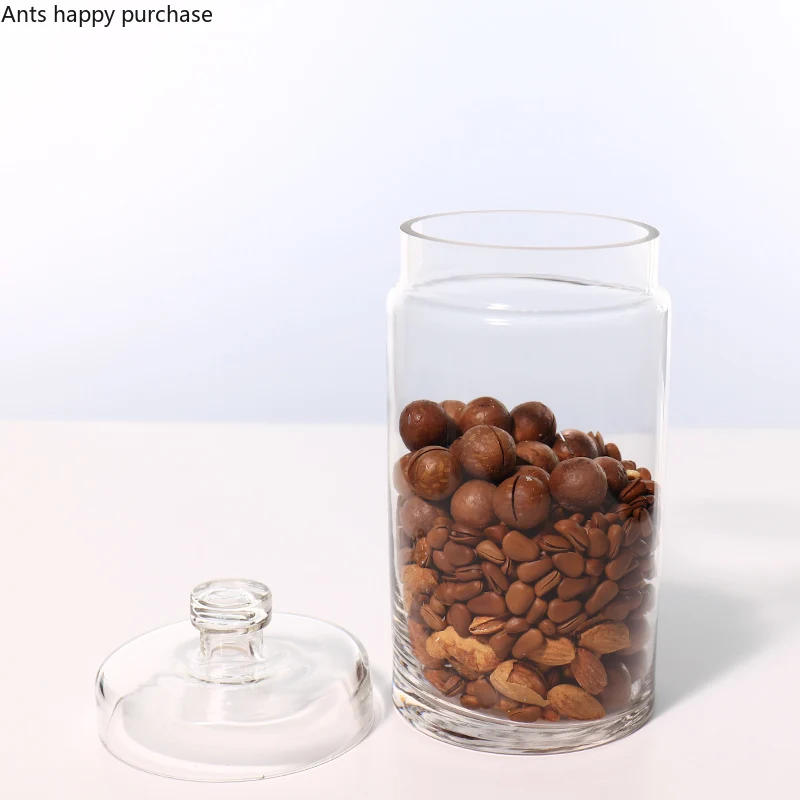 Transparent Glass Food Dried Fruit Candy Jar with Lid Decoration Jar Wedding Arrangement Decoration Household Glass Storage Jars