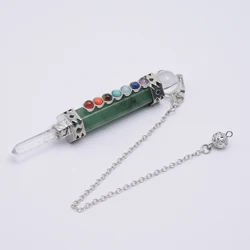 7 Chakra Divination Pendulum for Dowsing 2021 Pink Crystal Quartz Pendulums Natural Stone Reiki Pendant Wand Pendulos Spiritual