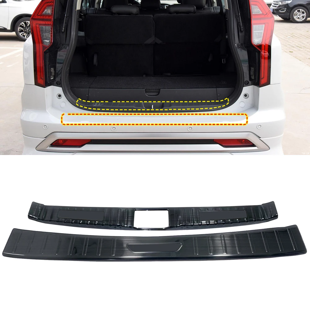 For Mitsubishi Pajero Sport/Montero Sport/ Shogun Sport 2020 2021 2022 Car Rear Inner Outer Plate Bumper Protector Guard Cover