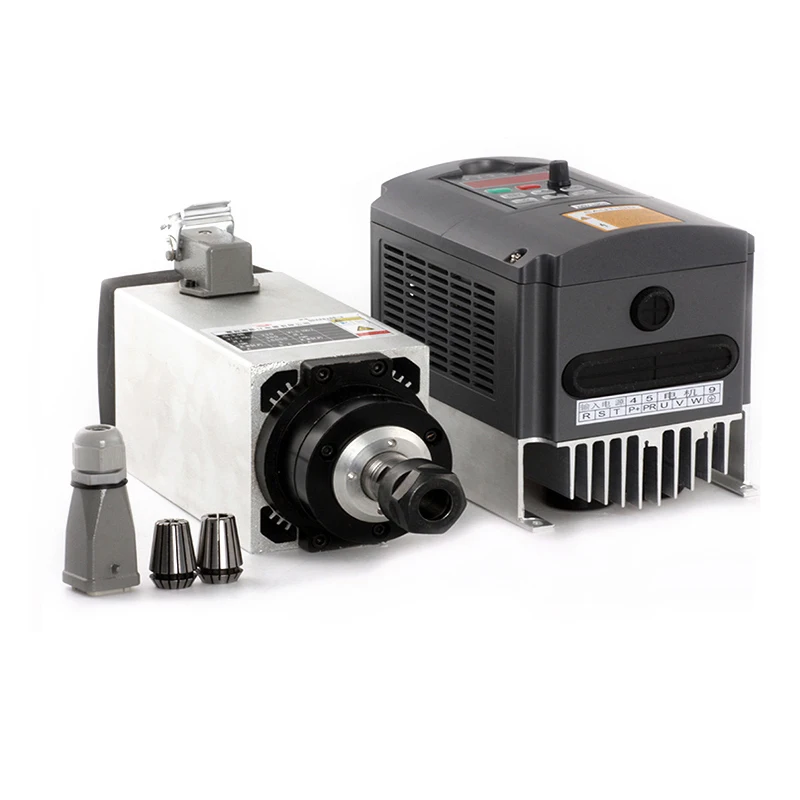 3kw Air Cooled Spindle Kits 3000W 380V + 4KW/380V Inverter CNC Router Spindle Motor For Speed Control Machines