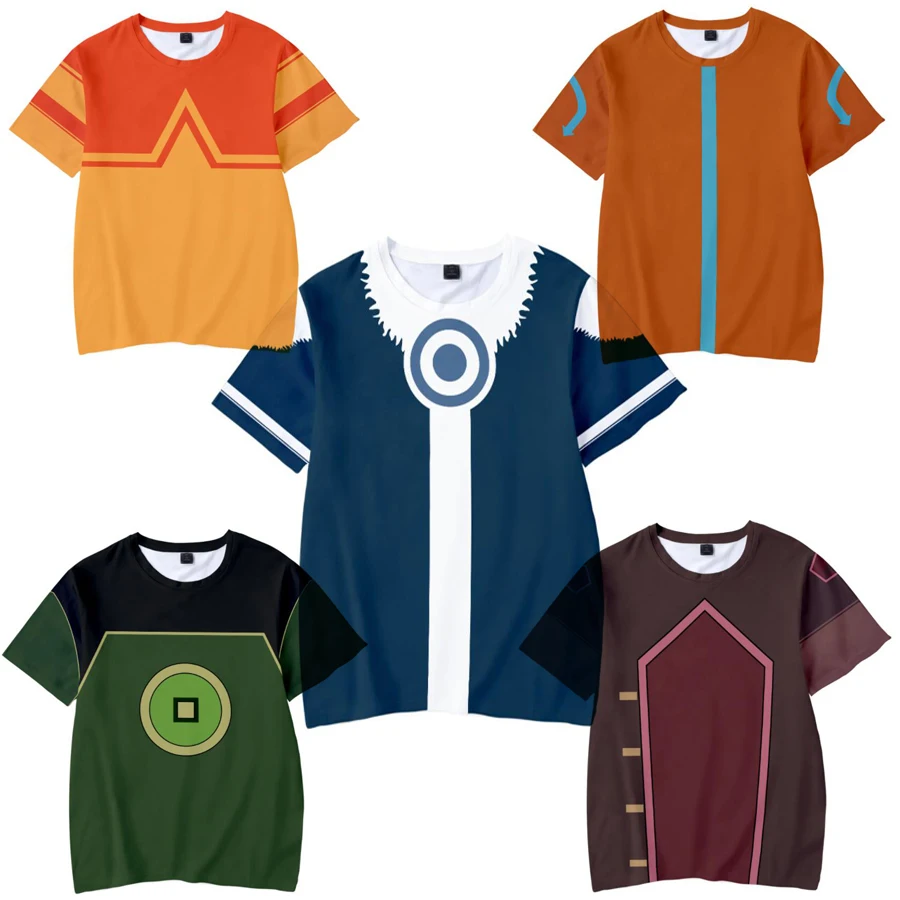 Avatar The Last Airbender 3D T Shirt for Adult/kids Summer Short Sleeve Funny Tshirt Aang Katara Sokka Azula Cosplay Costume