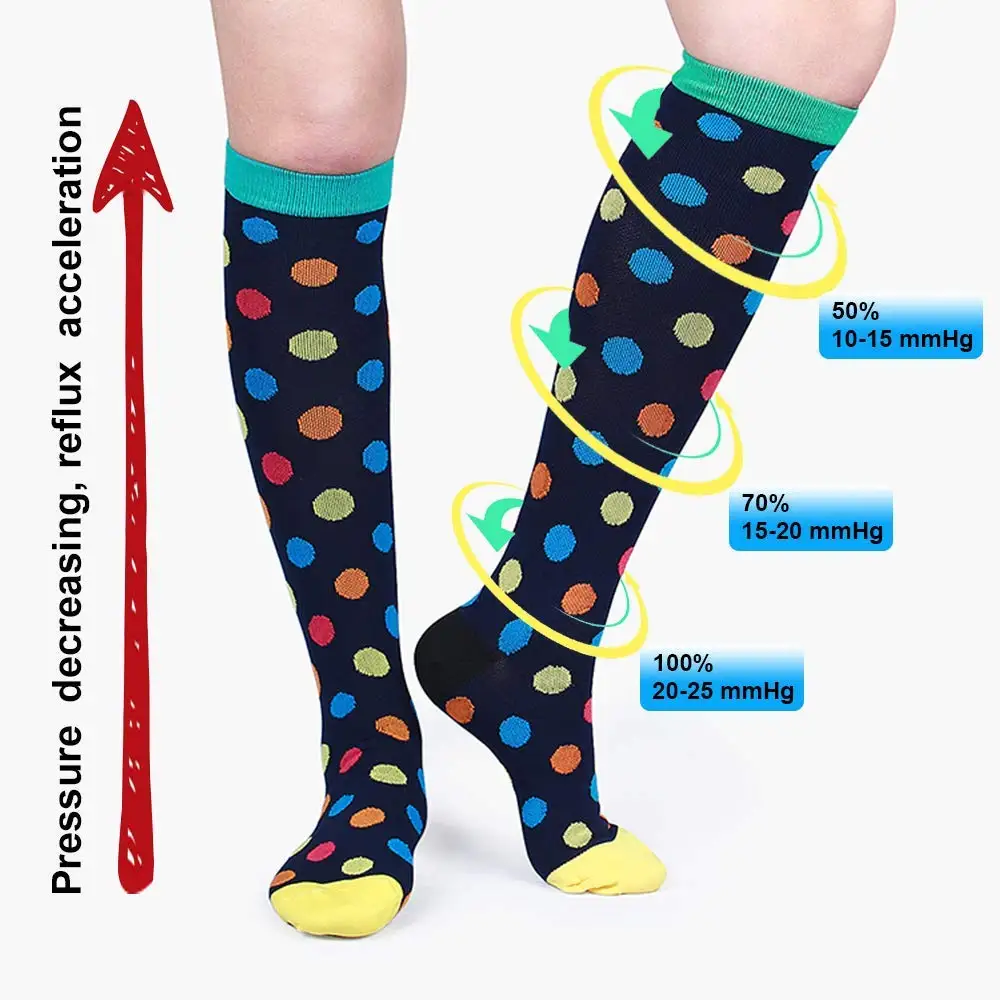 24 Style Compression Socks Women & Men Best Running, Athletic Sports Crossfit  Flight Travel Nurses Running Athletic Stocking image 3