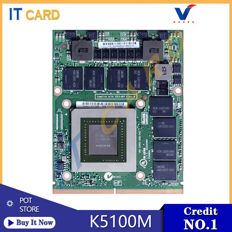 

Quadro K5100M K5100 GDDR5 8GB Video Graphics Card N15E-Q5-A2 For iMac A1312 2010 2011 Test OK