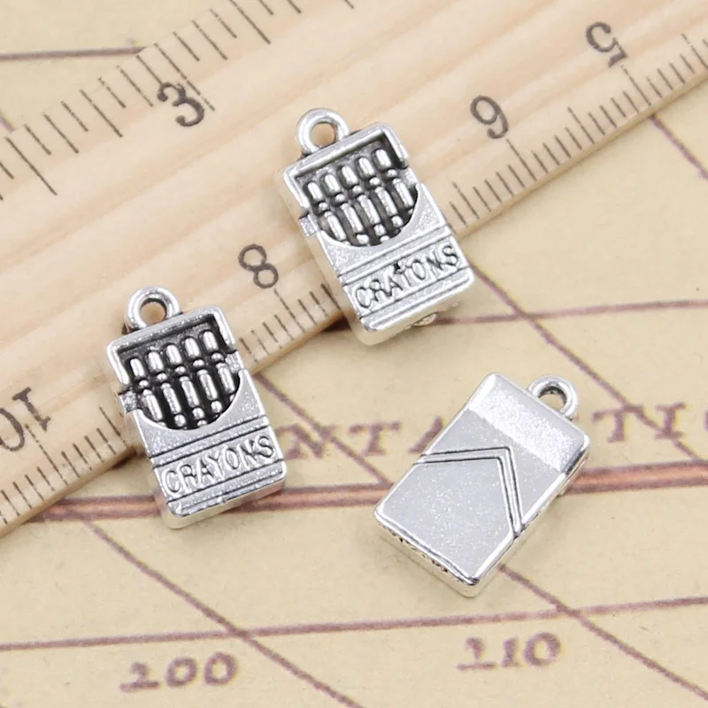 10pcs Charms Draw Crayons 17x9mm Tibetan Silver Color Pendants Antique Jewelry Making DIY Handmade Craft