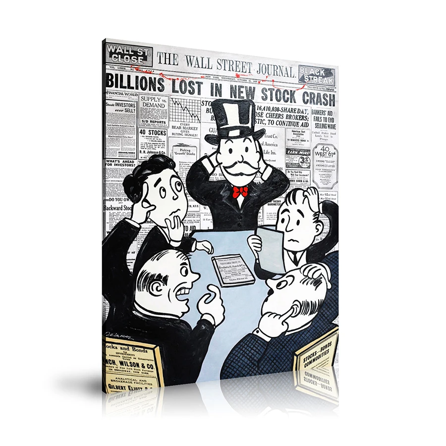 

HD Print Alec Monopoly Oil Painting Home Decor Wall Art on Canvas Wall Street Panic Billions Canvas Printings Canvas Painting