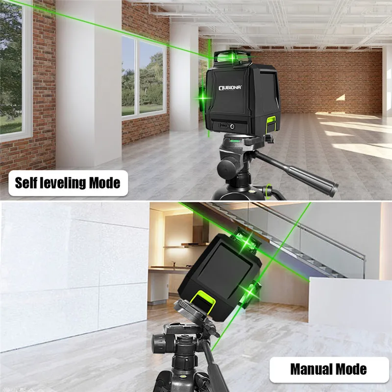CLUBIONA MD12G 12 Lines 3D Green Laser Level 360 degrees Auto Self-Leveling German Brand Laser Diode Horizontal Vertical Line