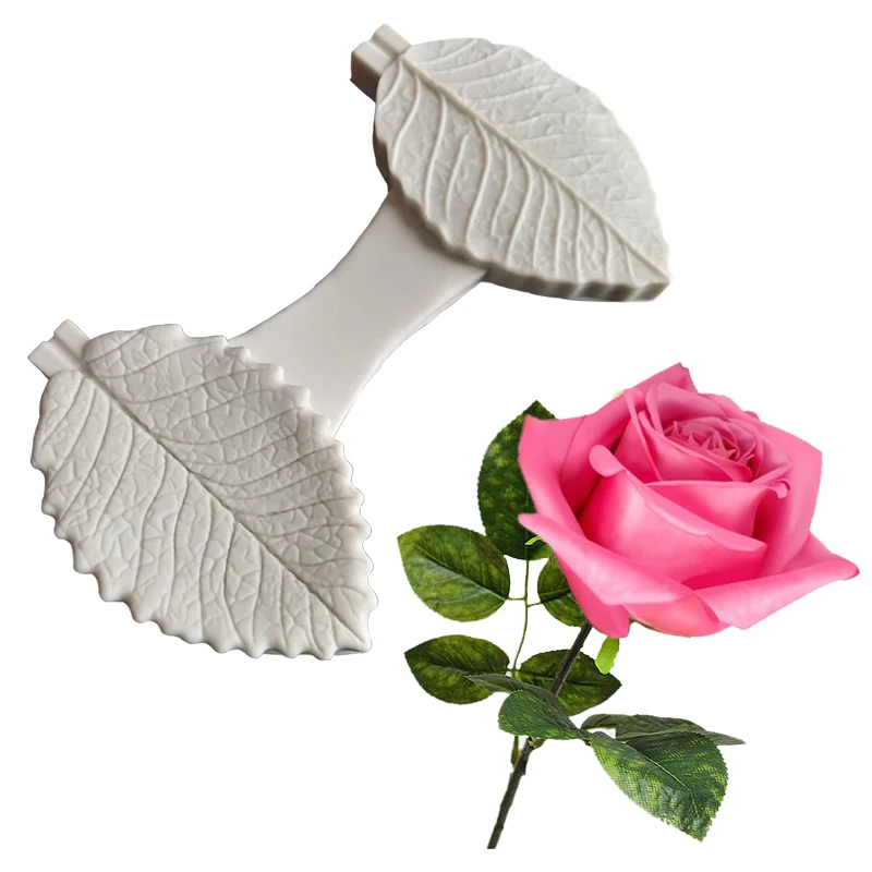 NEW Rose Leaf Veiner Mould Silicone Mold Fondant Cake Decorating Tool Gumpaste Sugarcraft Flower Clay Moulds M2466