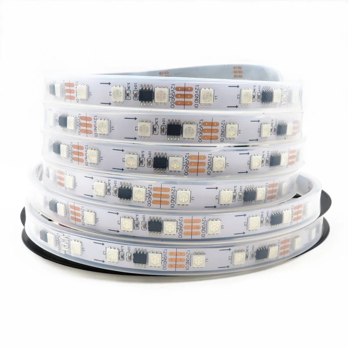 5050 Addressable WS2811 RGB Pixel LED Strip 300leds 5m/Roll With JST/13.5/18.5/Xconnect Connector Silicon Tube IP66 Waterproof