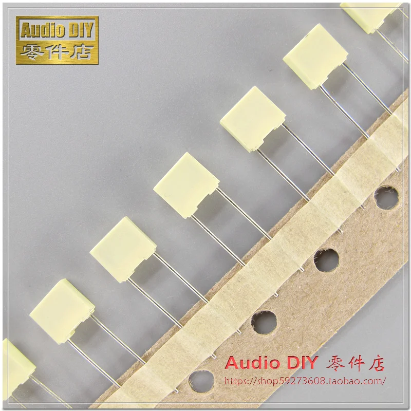 30pcs/50pcs AV R82 series 0.1uF/63V 5% MKT film capacitor 100nF 104 feet of copper free shipping
