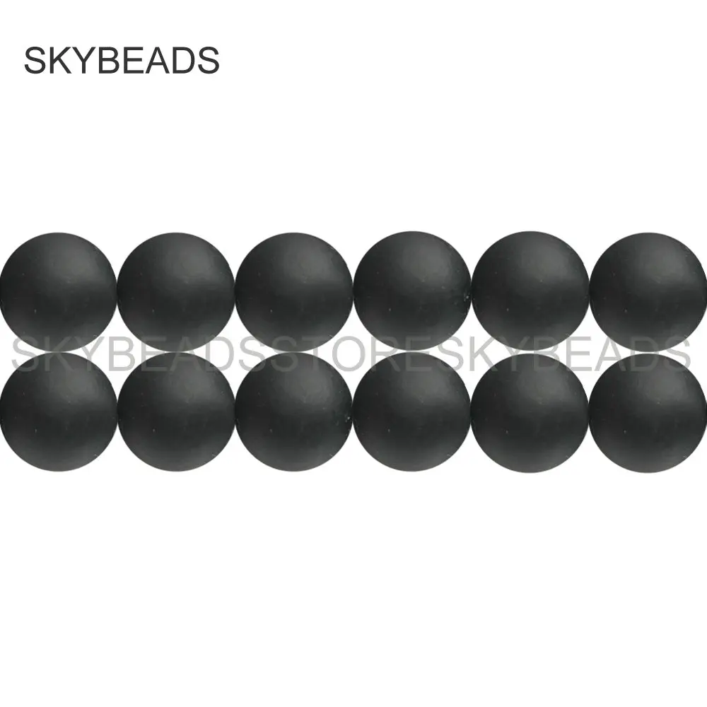 Jewelry Beads Bulk Wholesale Natural Matte Black Agate Semi Precious Stone Round 4 6 8 10 12 14 16mm Beads for Bracelet Making