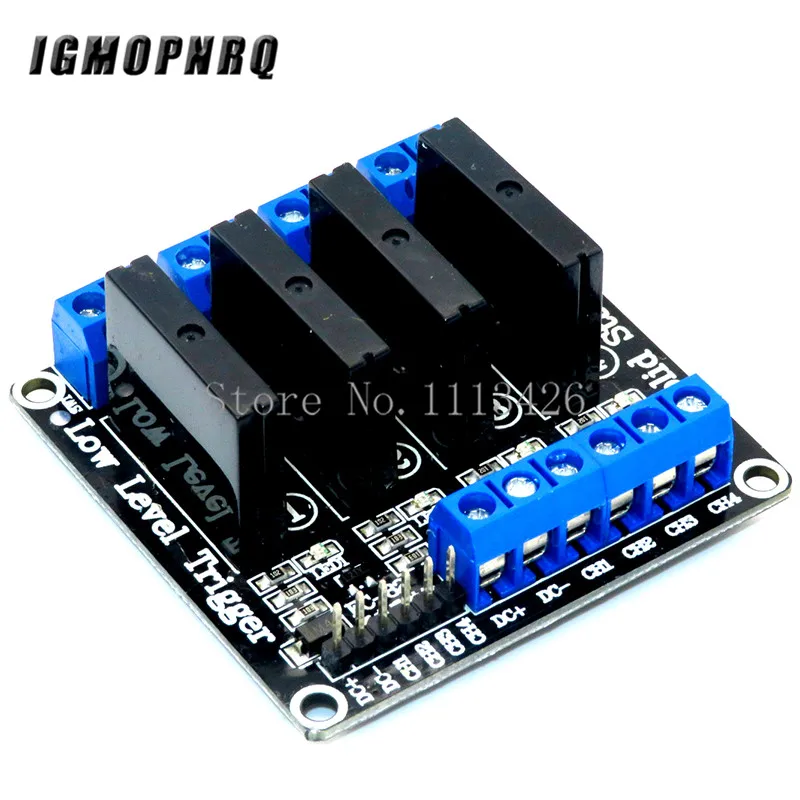 Low Level 5V 4 Channel Solid State Relay Module SSR G3MB-202P 240V 2A Output with Resistive Fuse For Arduino 4 Way