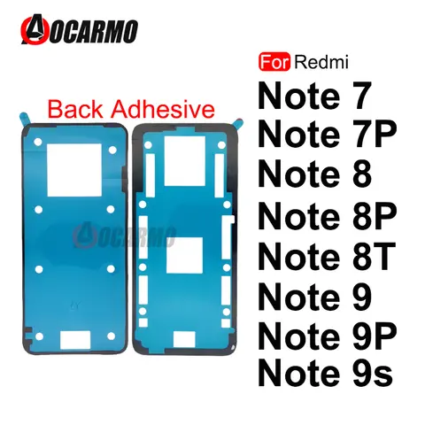 Aocarmo Back Adhesive For Xiaomi Redmi Note 7 8 9 Pro 9S Note 12 Pro Plus 8Pro 8T Back Glass Cover Adhesive Sticker Glue