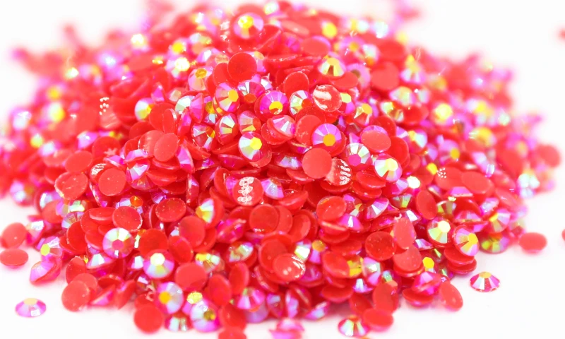 

Jelly Siam AB Color Flatback стразы Resin Non hotfix Rhinestones in Bulk Package Plastic Nail Art Decoration for Garment