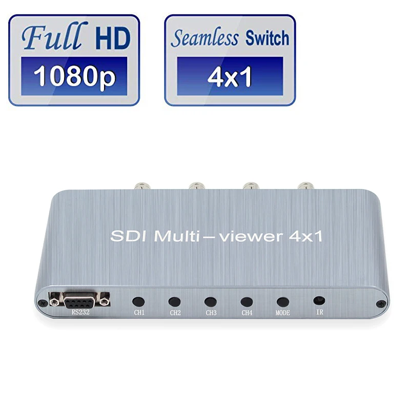 1080P 4x1 SDI Multi-viewer splitter 4X1 with remote(4 SDI in to 1 HDMI out) for camera display