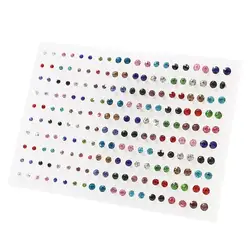 36/100 pairs/set Colorful Rhinestone Crystal Stud Earrings Sets For Women Girls Flower Round Small Plastic Earring Gifts Jewelry