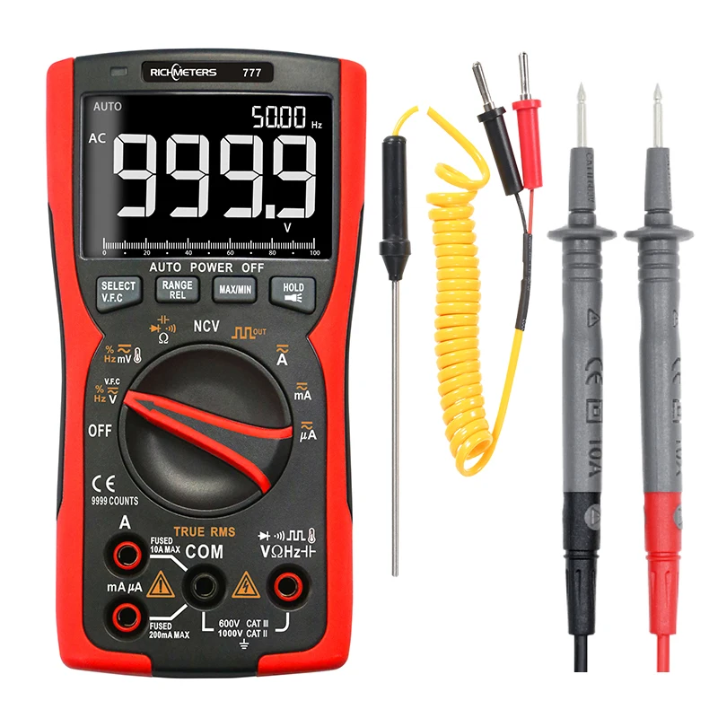 RM777 Digital Multimeter 9999 Professional True RMS Analog Tester Multimetro DIY Transistor Capacitor NCV ACDC Current Meter