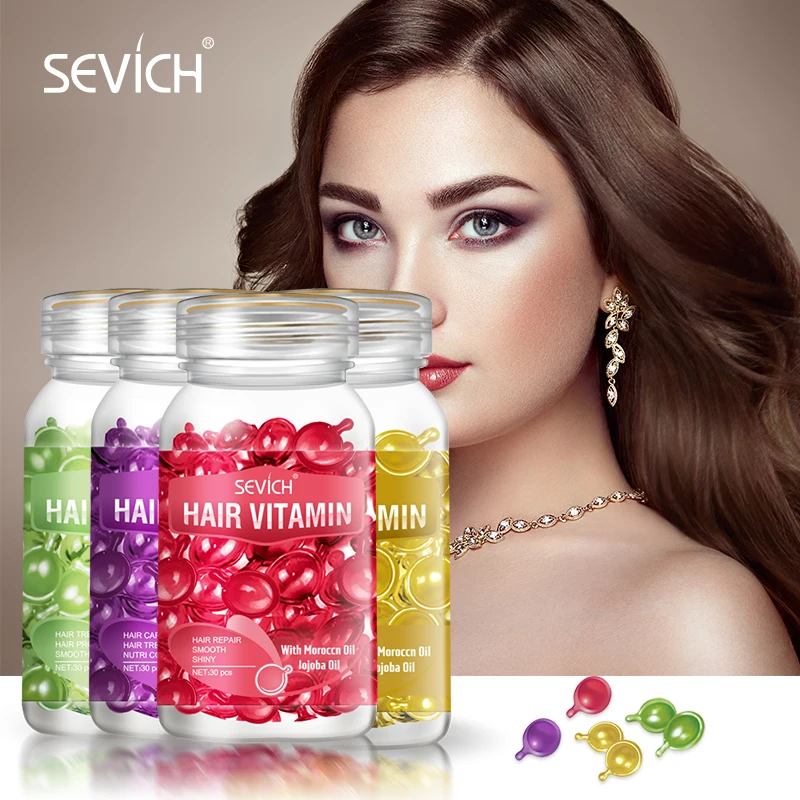 

Sevich 3PCS/SET Keratin Complex Oil Hair Vitamin Capsule Damaged Repair Moroccan Nourishing for Anti Hair Loss Smooth Silky Oil