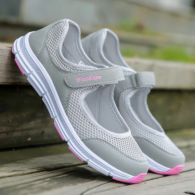 MWY Womens Shoes Breathable Mesh Casual Shoes Women Fashion Sneakers Zapatillas Deporte Mujer Slip On Ladies Trainers Plus Size