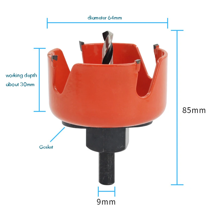 64-127mm Hole Saw Set Saw Cup Wood Crown/Core Drill Bit For Gypsum Board Wood Metal Density Board Metal Woodworking Tool коронка