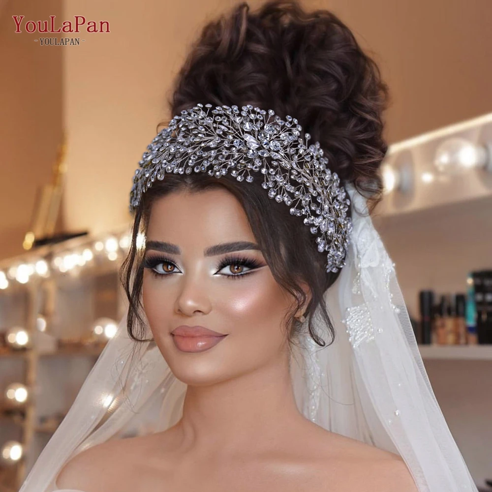 YouLaPan HP415 Wedding Tiaras Bridal Headbands Rhinestone Headwear Princess Crown Headdress for Woman Headband Wedding Headpiece