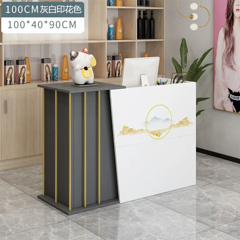 Cashier Simple and Modern Milk Tea Shop Reception Counter Clothing Store Front Desk Cashier Beauty Salon Shop Small Bar Counter