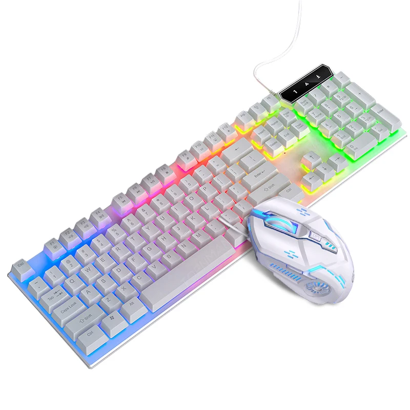 RGB Keyboard LED Gaming Keyboard 104 Tombol Backlit Kabel Lampu RGB USB Aksesori Komputer Keyboard Keyboard Game Mekanis