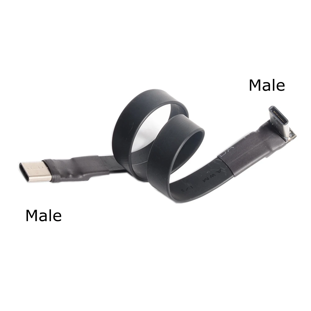 USB 3.1 Type-C Male Female to Male Up/Down Angle 3A USB C FPC FPV Flat Ribbon Cable for HDTV AV Aerial Photography Gopro DSLR