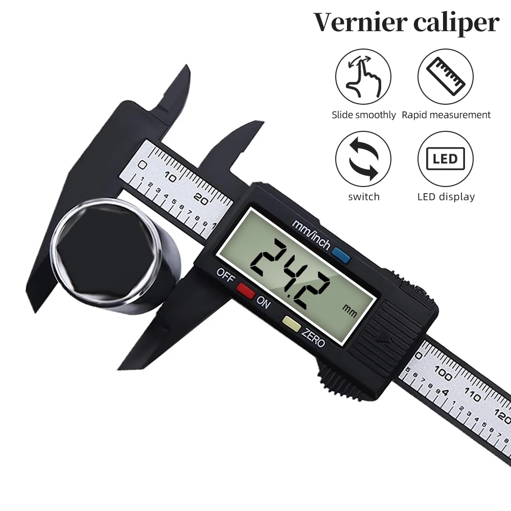 Digital Vernier Caliper 0-150mm Ruler Electronic Micrometer Ruler Depth Measuring Tool Gauge Instrument 6 Inch